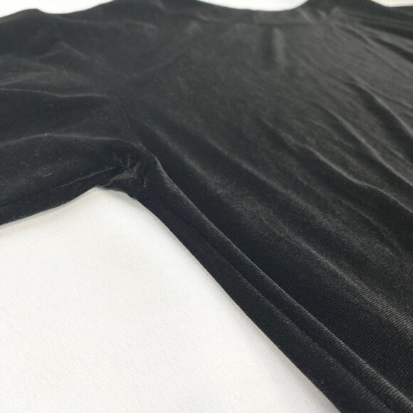 BRYN WALKER AIDA BLACK VELVET SHORT SLEEVE TUNIC SHIRT TOP - XS - Picture 8 of 10